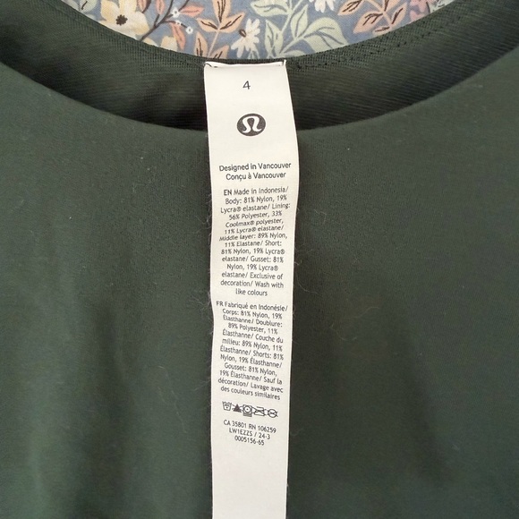Lululemon Athletica Dark Green Short Sleeve Mini Dress - Picture 2 of 4